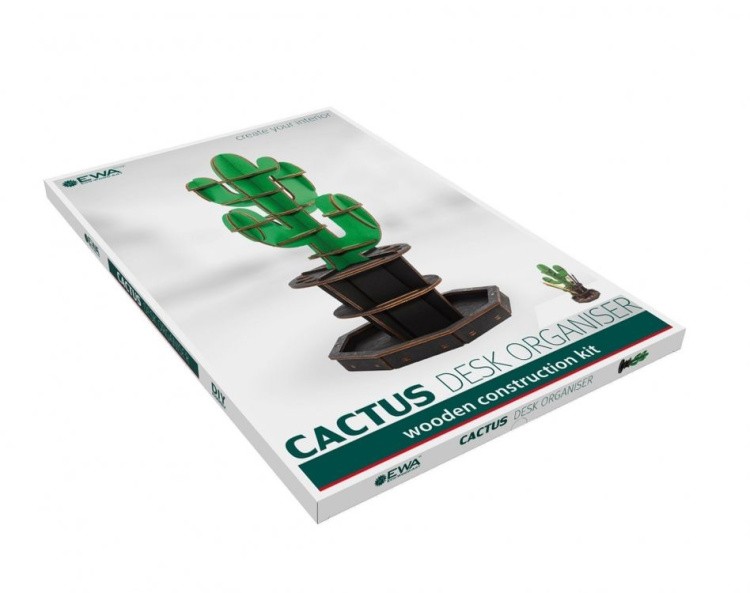 Конструктор из дерева «Настольный органайзер Кактус черный», Eco Wood Art — картинка 5