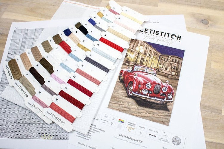 Набор для вышивания «Red Sports Car» — картинка 4