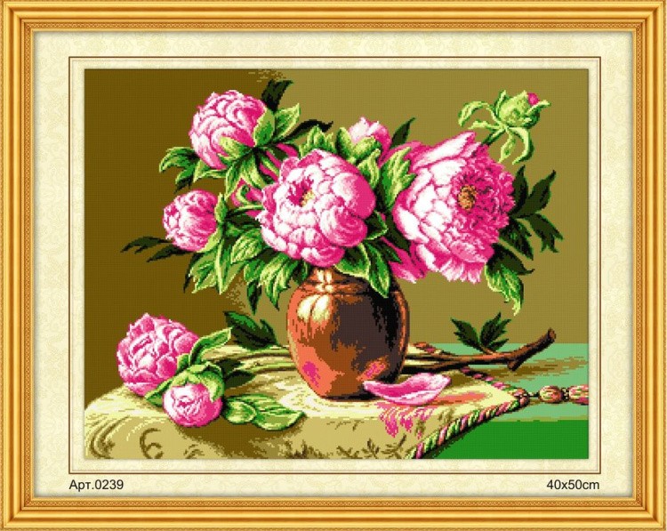 Набор для вышивания «Розовые пионы»
