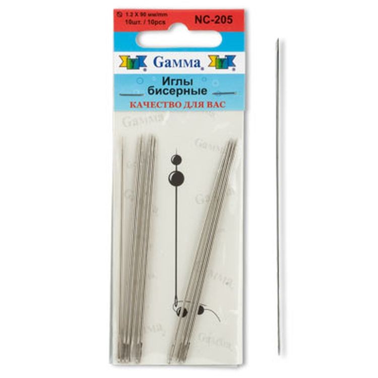 Иглы бисерные, сталь, d 1.2 мм, 10 шт., Gamma  — картинка 2