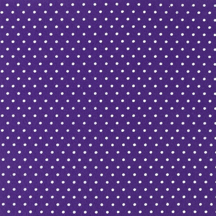 Фетр декоративный с рисунком в горошек, мягкий, 1 мм, 20х30 см ± 2 см, 5 шт., цвет: №FE116 фиолетовый, Blitz