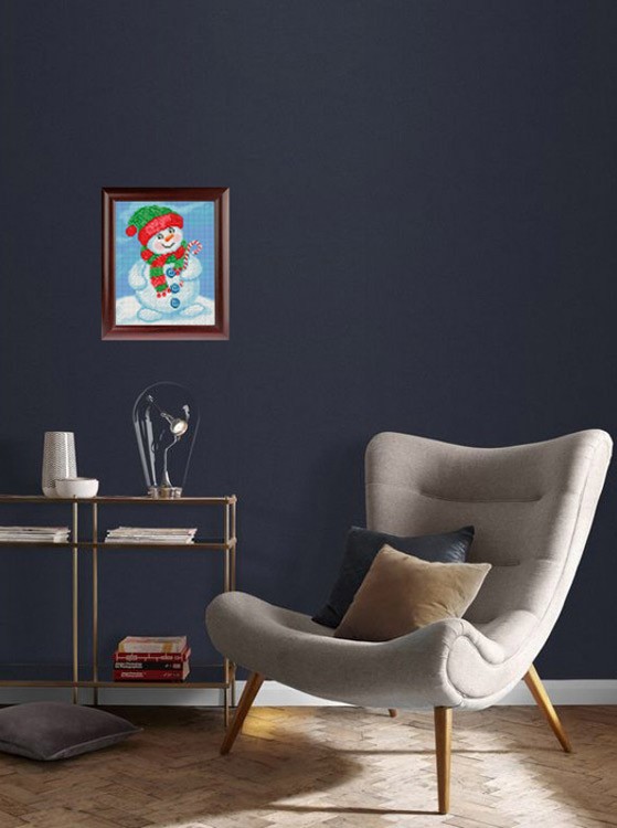 Алмазная вышивка «Снеговик в шапочке» — картинка 8