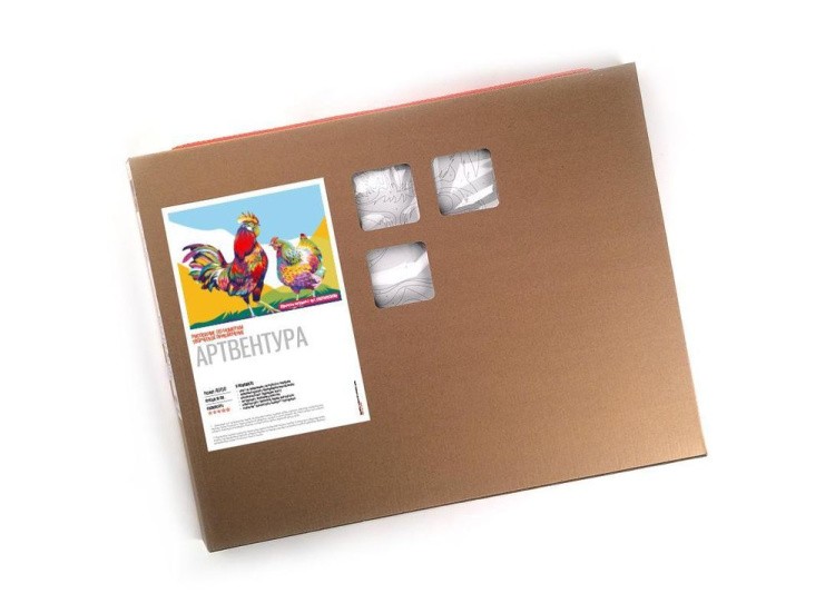 Картина по номерам «Курочка и петушок» — картинка 5