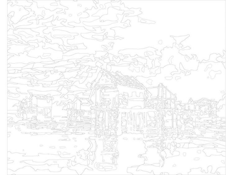 Картина по номерам «Дома на озере» — картинка 3