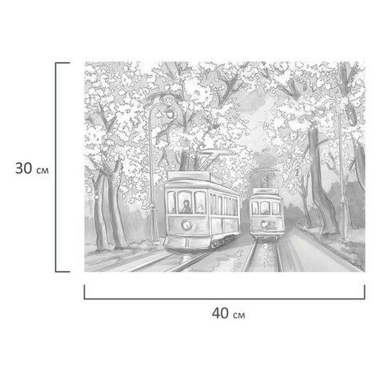 Холст на картоне с контуром BRAUBERG ART CLASSIC «Улочки», 30х40 см, грунтованный, хлопок — картинка 3