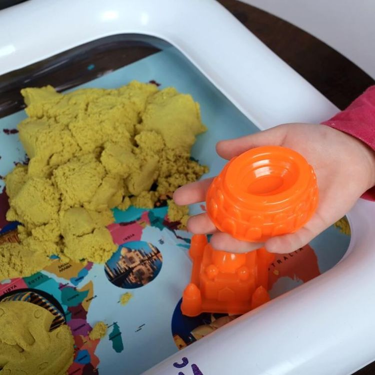 Космический пластичный песок набор «Вокруг света» 2 кг с ароматом банана — картинка 10