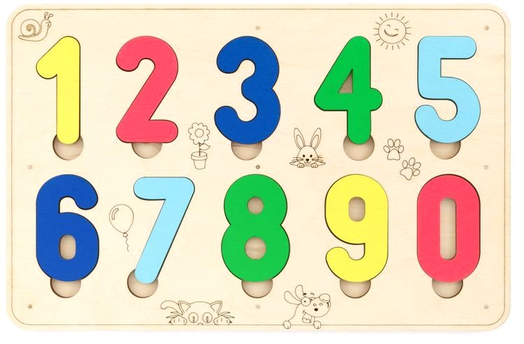 Сортер деревянный развивающий «Цифры», EWA — картинка 2