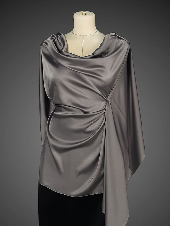 Ткань шелк Армани, 5 м, ширина 150 см, 90 г/м², цвет: 126 серый (шиншила), TBY — картинка 6