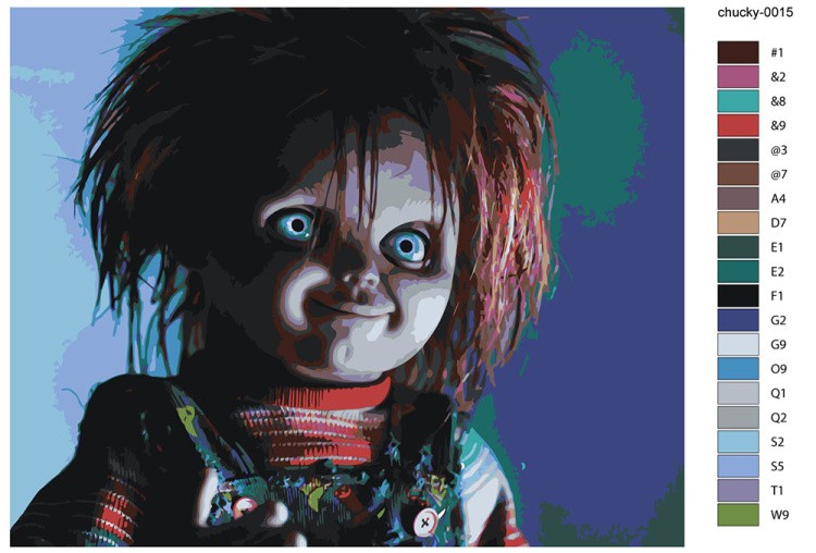 Картина по номерам «Страшная кукла Чаки 4» — картинка 2