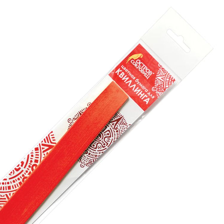 Бумага для квиллинга оранжевая, 125 полос, 5х300 мм, 130 г/м2, ОСТРОВ СОКРОВИЩ — картинка 2