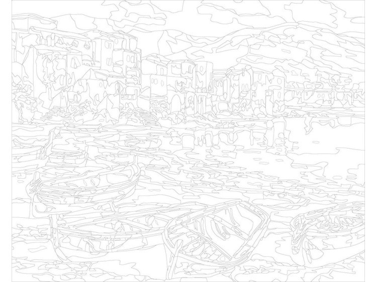 Картина по номерам «Лодки на берегу» — картинка 3