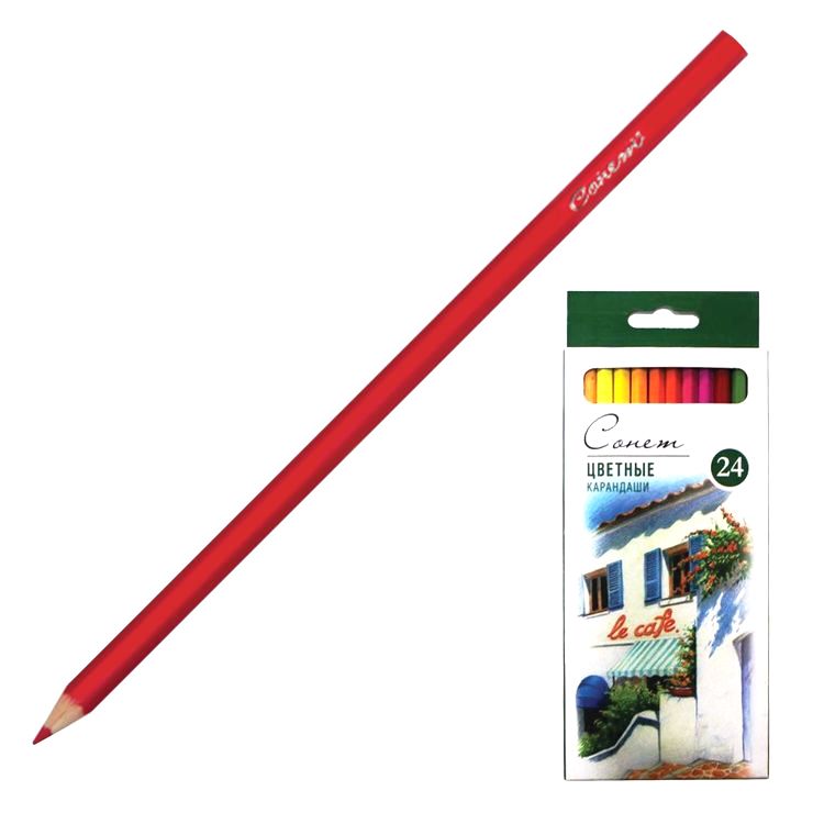 Карандаши цветные профессиональные «Сонет», 24 цв. — картинка 2