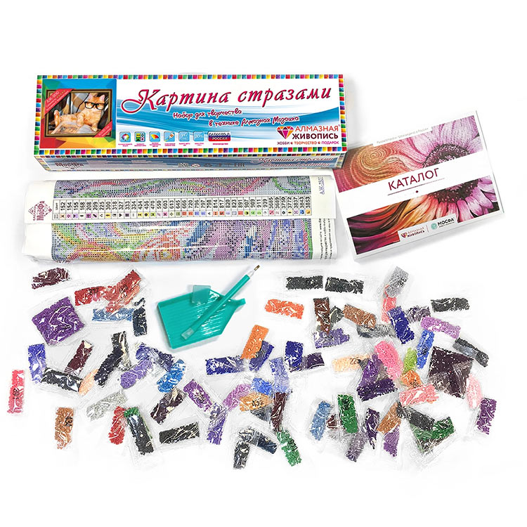 Алмазная вышивка «Кот за книжкой» — картинка 3