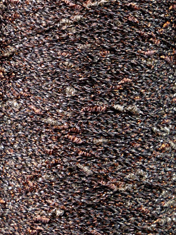 Пряжа бобинная OnlyWe Узелковый люрекс (шишибрики) (Y42), коричневый, белый, медный люрекс, 1 шт., 50 г — картинка 2