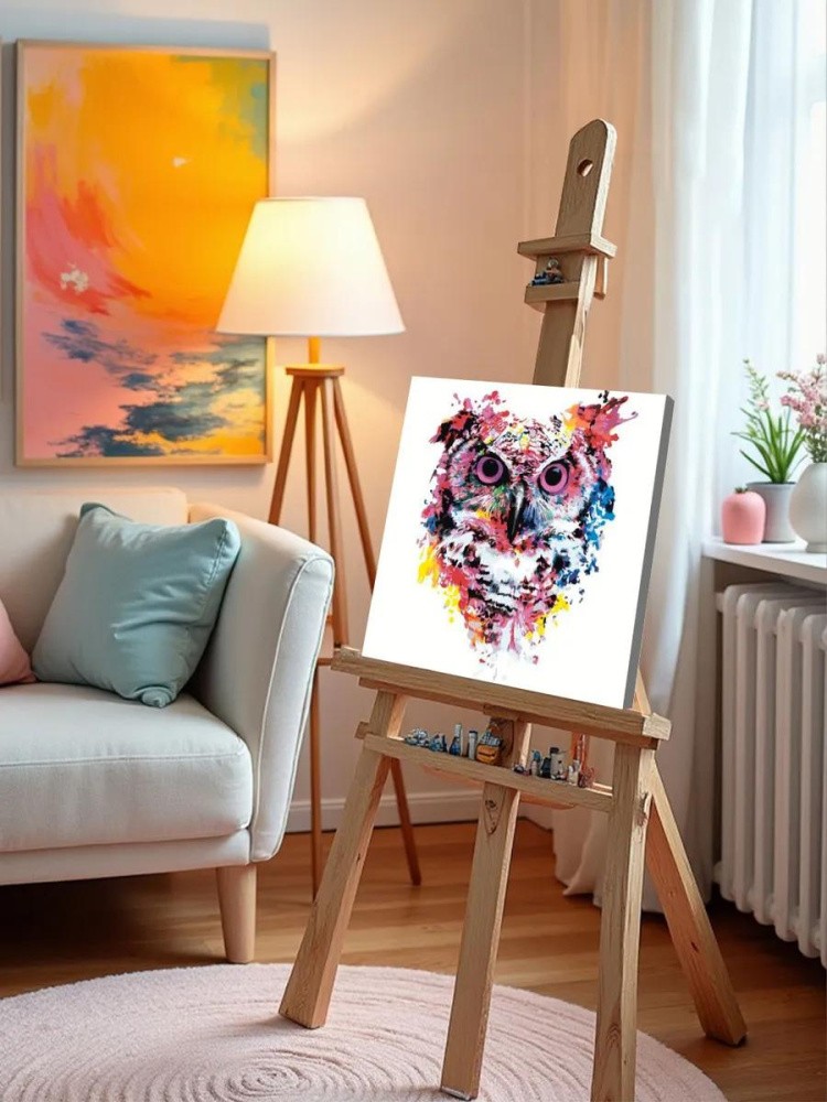 Картина по номерам «Цветная сова» — картинка 10