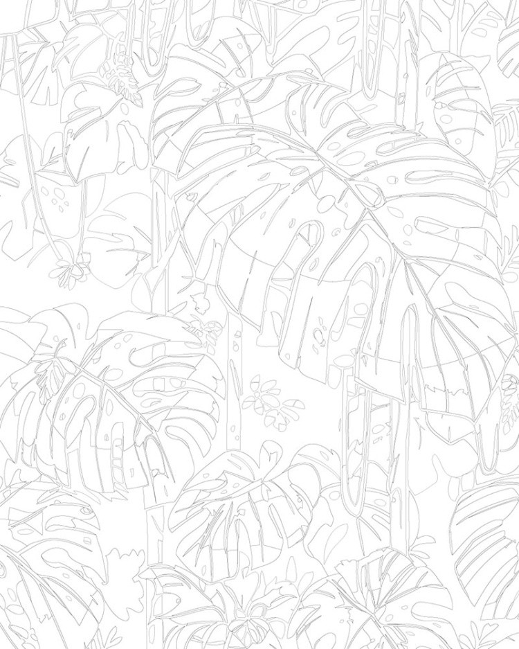 Картина по номерам «Цветы и растения: Монстера арт, ночь» — картинка 3