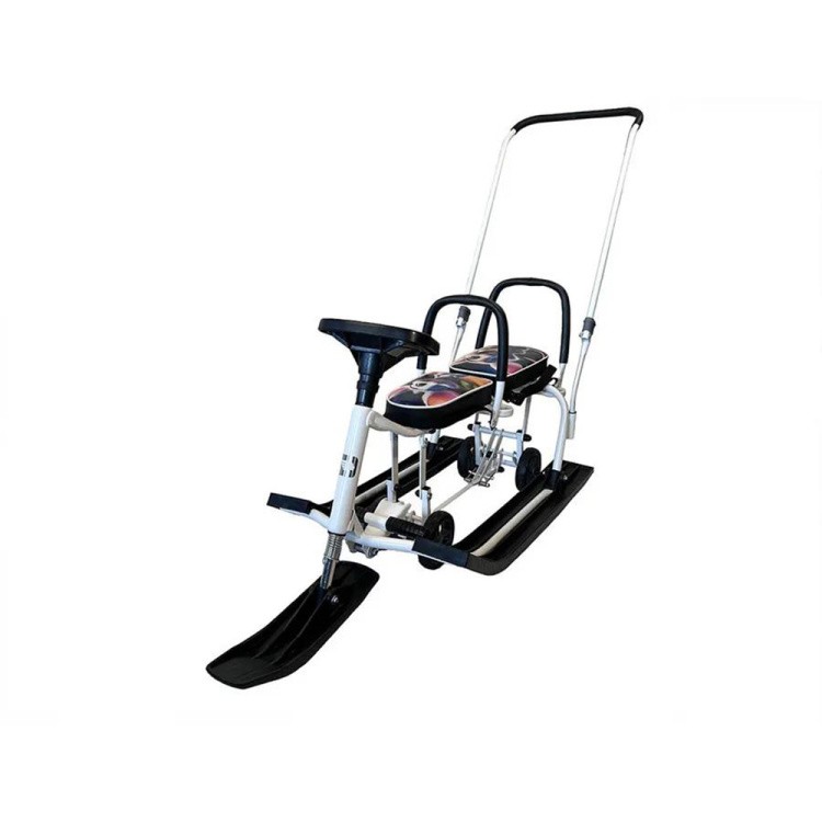 Снегокат детский 507 TWINS BABY Wheel для двоих со спинкой — картинка 5