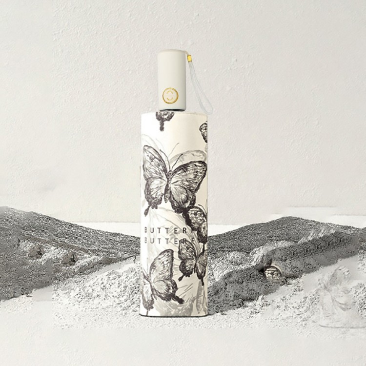 Зонт двусторонний Порхание Бабочек, складной, 8 спиц, автомат — картинка 3