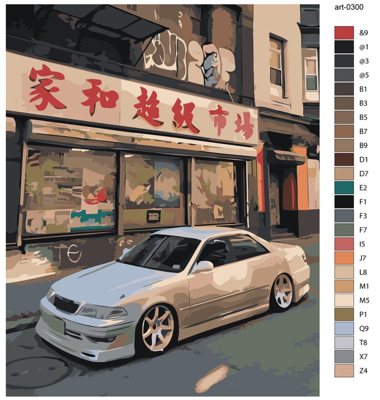 Картина по номерам «Машины: Тойота Марк 2 Toyota Mark 2» — картинка 2