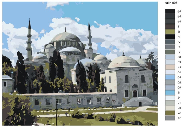 Картина по номерам «Мечеть Сулеймание 3» — картинка 2