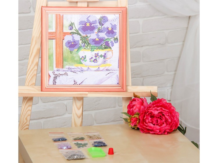 Мозаика из пайеток «Анютины глазки» — картинка 4