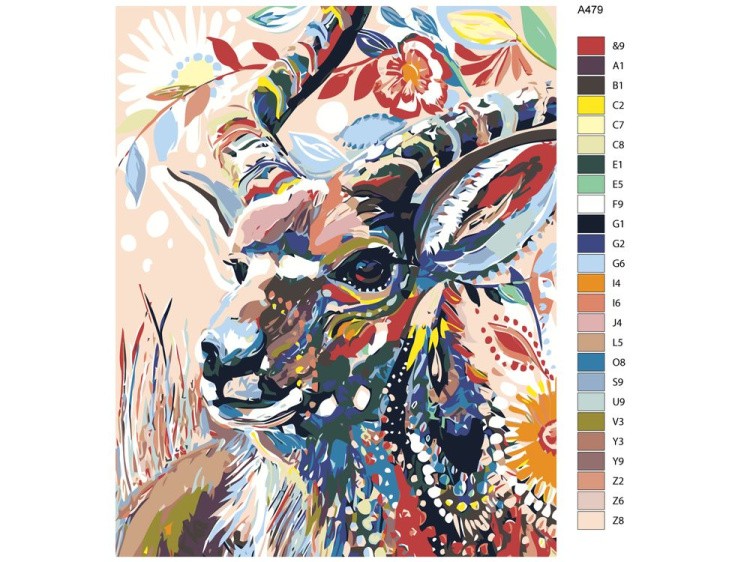 Картина по номерам «Цветочная коза» — картинка 2