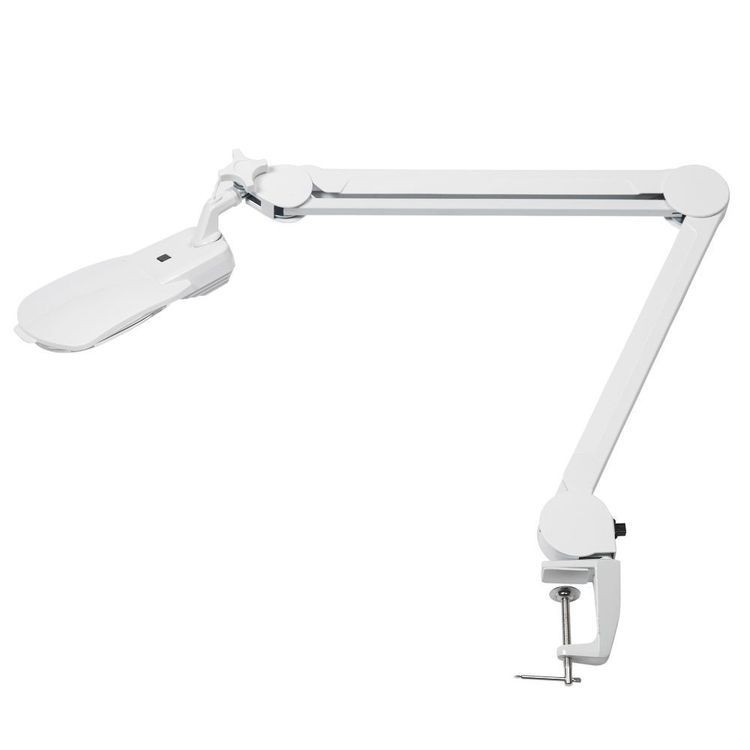 Лупа на струбцине квадратная 3D+20D с подсветкой LED, серия EXPERT, белая, REXANT — картинка 2