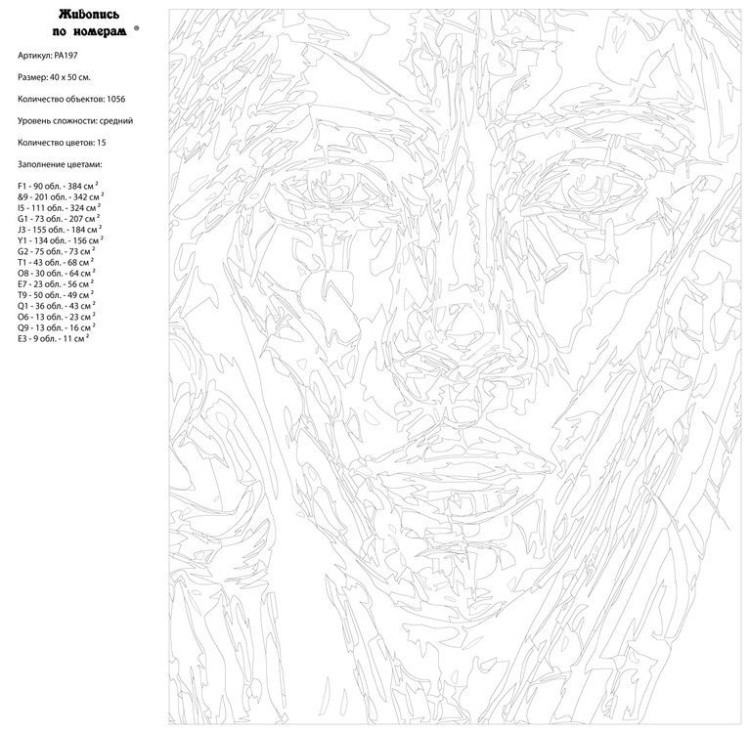 Картина по номерам «Девушка в красках» — картинка 3