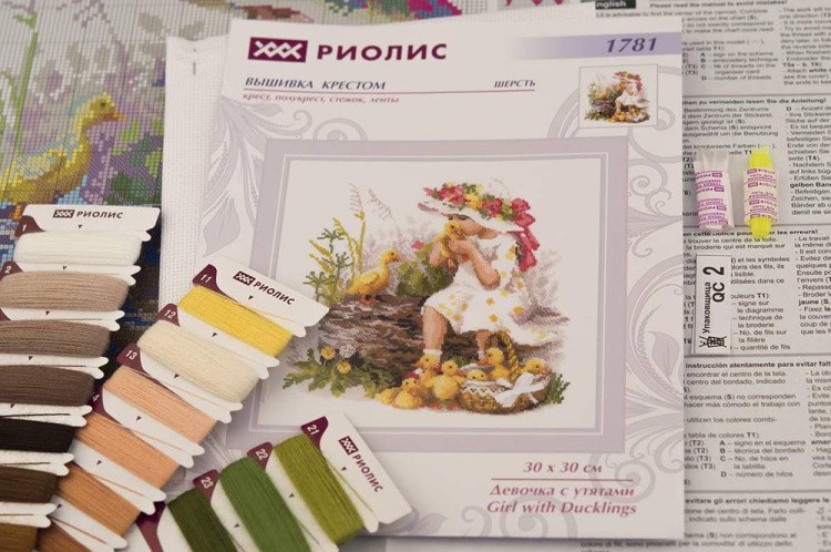 Набор для вышивания «Девочка с утятами» — картинка 4