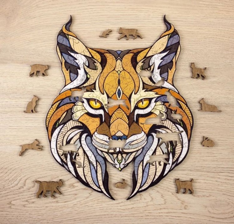 Деревянный пазл-головоломка «Рысь L», Eco Wood Art — картинка 2