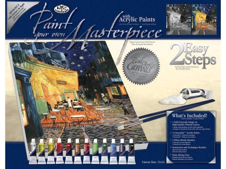 Картина по контурам гризайль «Ночное кафе» Ван Гога — картинка 2