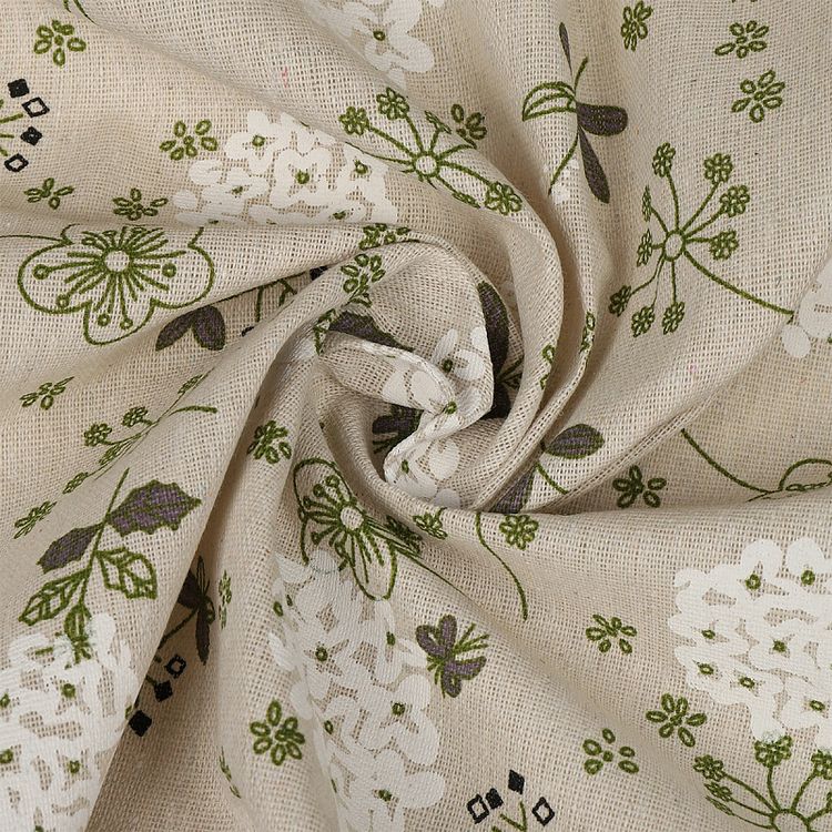 Ткань льняная, 3 м x 150 см, 140 г/м², цвет: серый, принт, TBY — картинка 2