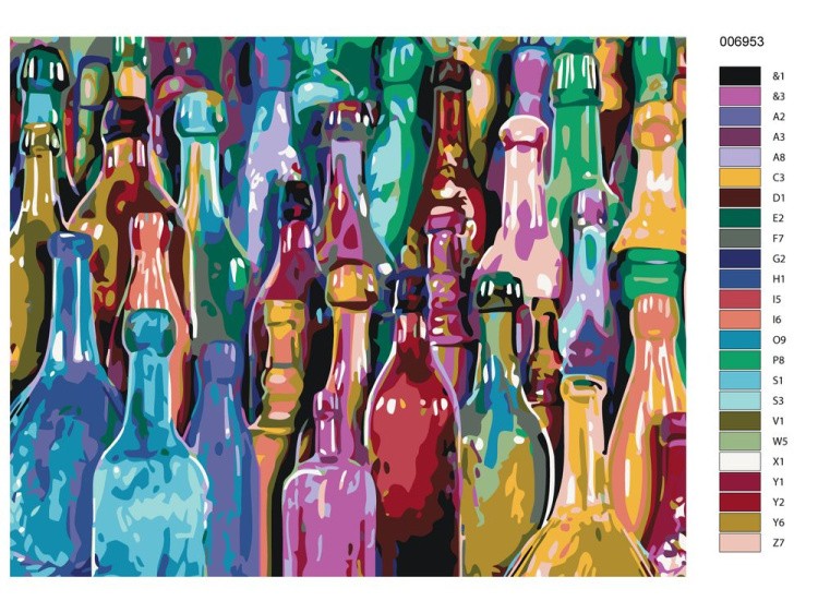Картина по номерам «Бутылки» — картинка 2
