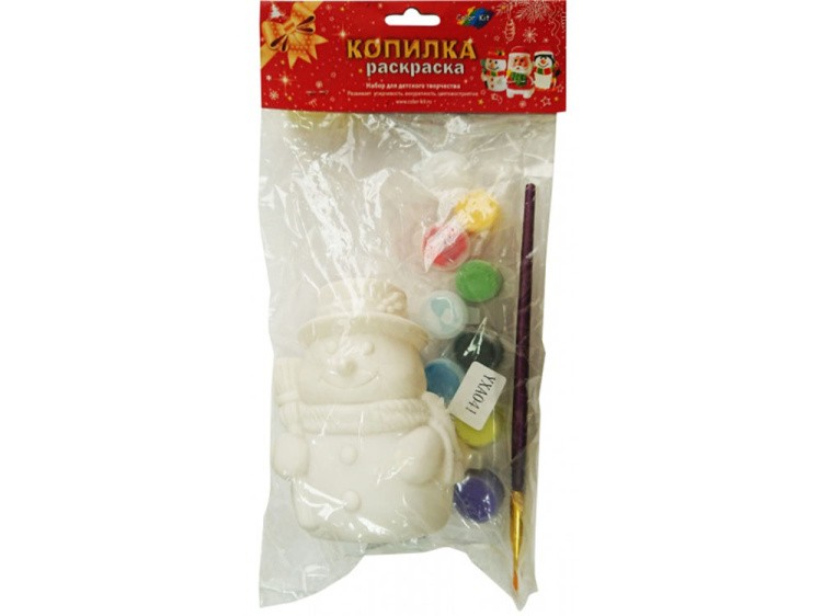 Виниловая копилка-раскраска «Праздничный снеговик» — картинка 2