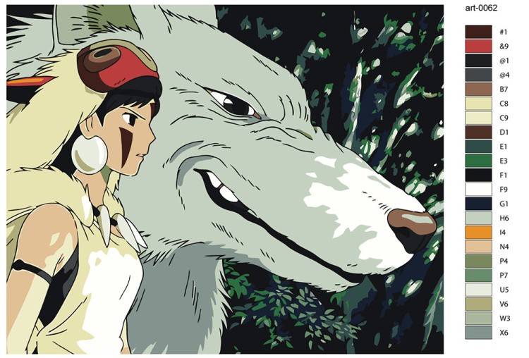 Картина по номерам «Принцесса Мононоке 2» — картинка 2