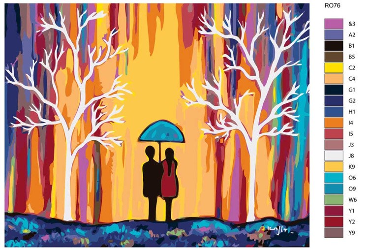 Картина по номерам «Вдвоем под зонтом» — картинка 2