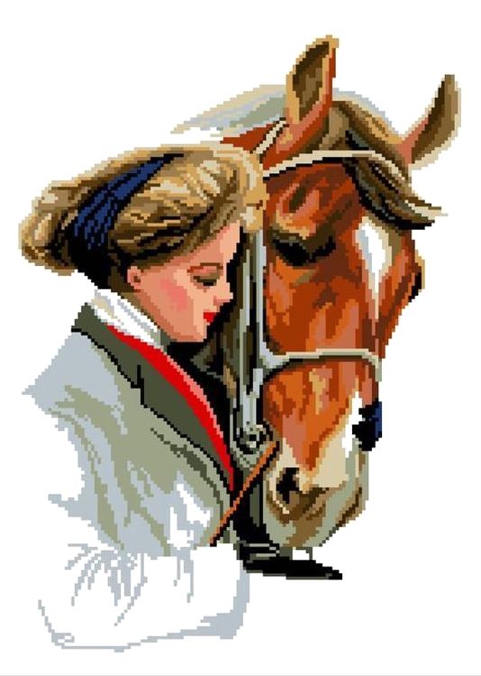 Набор для вышивания «Девушка и конь», NITEX
