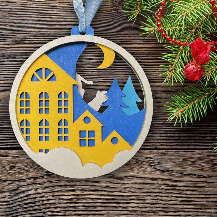 3D пазл-раскраска «Ночь перед Рождеством» — картинка 3