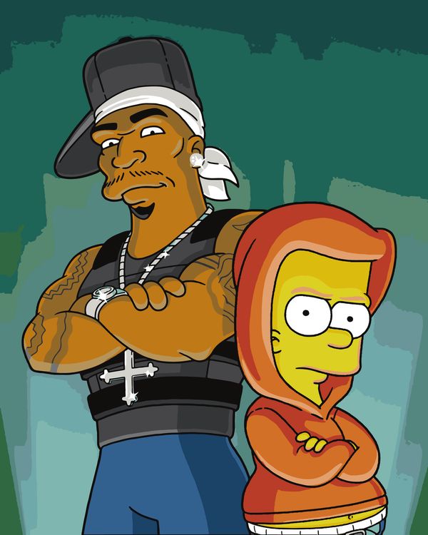 Картина по номерам «Simpsons Симпсоны: Барт и 50 Cent»