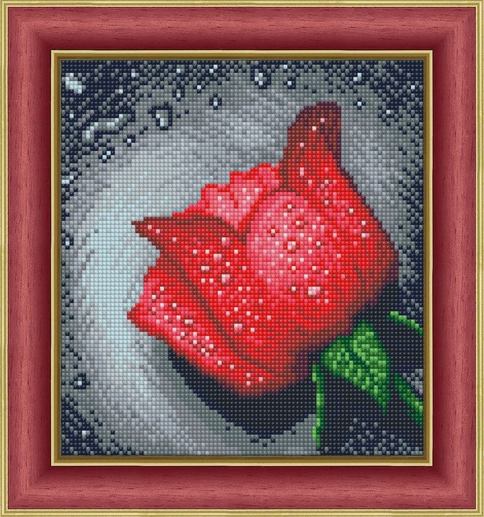 Алмазная вышивка «Красная роза» — картинка 2