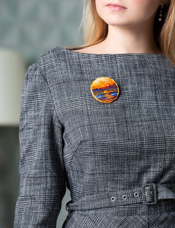 Набор для вышивания «Брошь. Осенняя заводь» — картинка 3