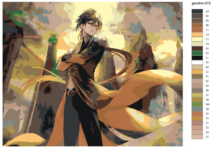 Картина по номерам «Genshin Impact Геншин Импакт: Чжун Ли 2» — картинка 2