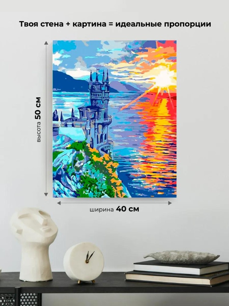 Картина по номерам «Рассвет над Ласточкиным гнездом» — картинка 3