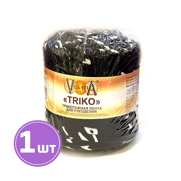 Пряжа Visantia TRIKO, микс (черный с белыми вставками), 1 шт. 500 г