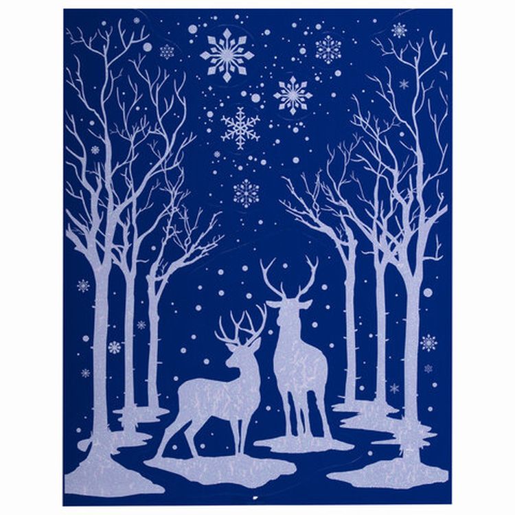 Украшение для окон и стекла «Ночь в зимнем лесу» — картинка 2