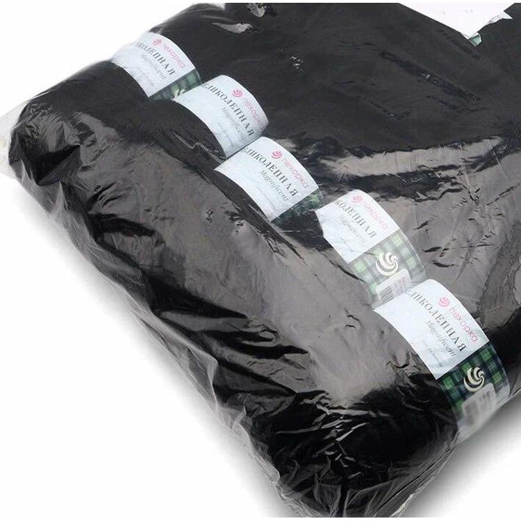 Пряжа Пехорка Великолепная (02), черный, 5 шт. по 100 г — картинка 2