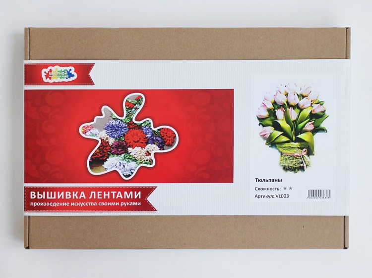 Вышивка лентами «Тюльпаны» — картинка 10
