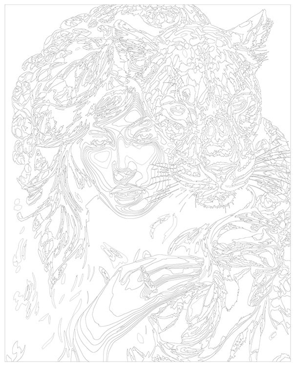 Картина по номерам «Девушка и ягуар» — картинка 3