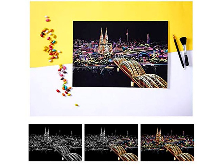 Скретч-картина «Cologne Cathedral» (цветная) — картинка 3