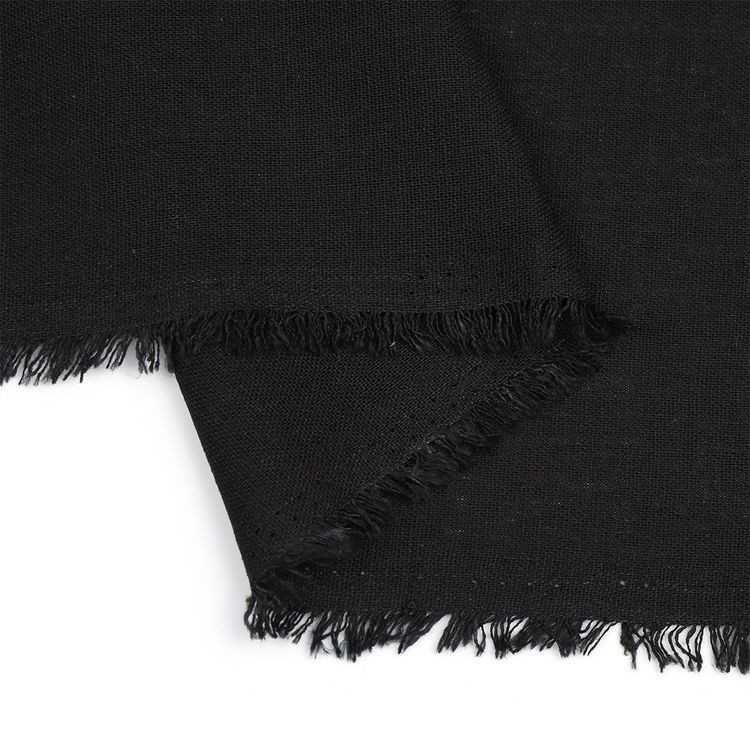 Ткань льняная, 10 м x 140 см, 185 г/м², цвет: черный, TBY — картинка 4